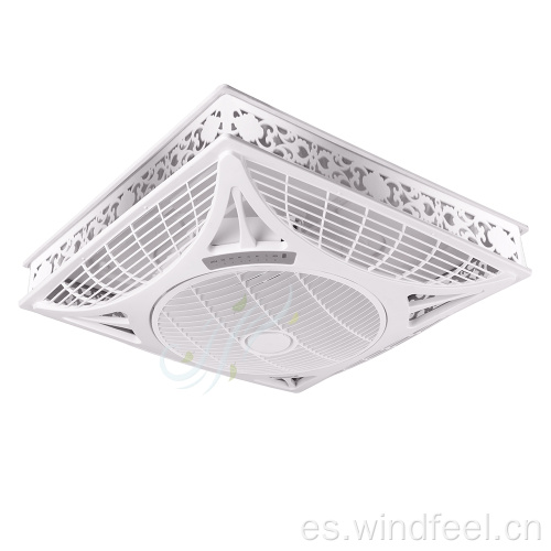 Ventilador de techo falso de plástico de tres velocidades de 14 pulgadas con tres velocidades y bajo ruido de LED